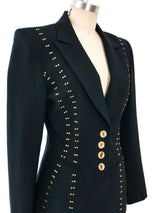 Studded Black Blazer Jacket arcadeshops.com