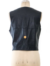 Laced Cut Out Leather Vest Jacket arcadeshops.com