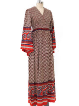 Batik Print Angel Sleeve Dress Dress arcadeshops.com