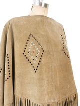 Fringed Suede Poncho Jacket arcadeshops.com