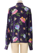 Ungaro Floral Printed Silk Blouse Top arcadeshops.com