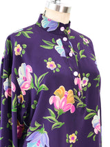 Ungaro Floral Printed Silk Blouse Top arcadeshops.com