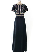 Embellished Satin Maxi Dress Dress arcadeshops.com