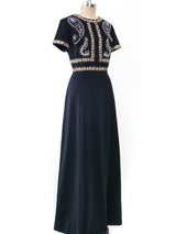 Embellished Satin Maxi Dress Dress arcadeshops.com