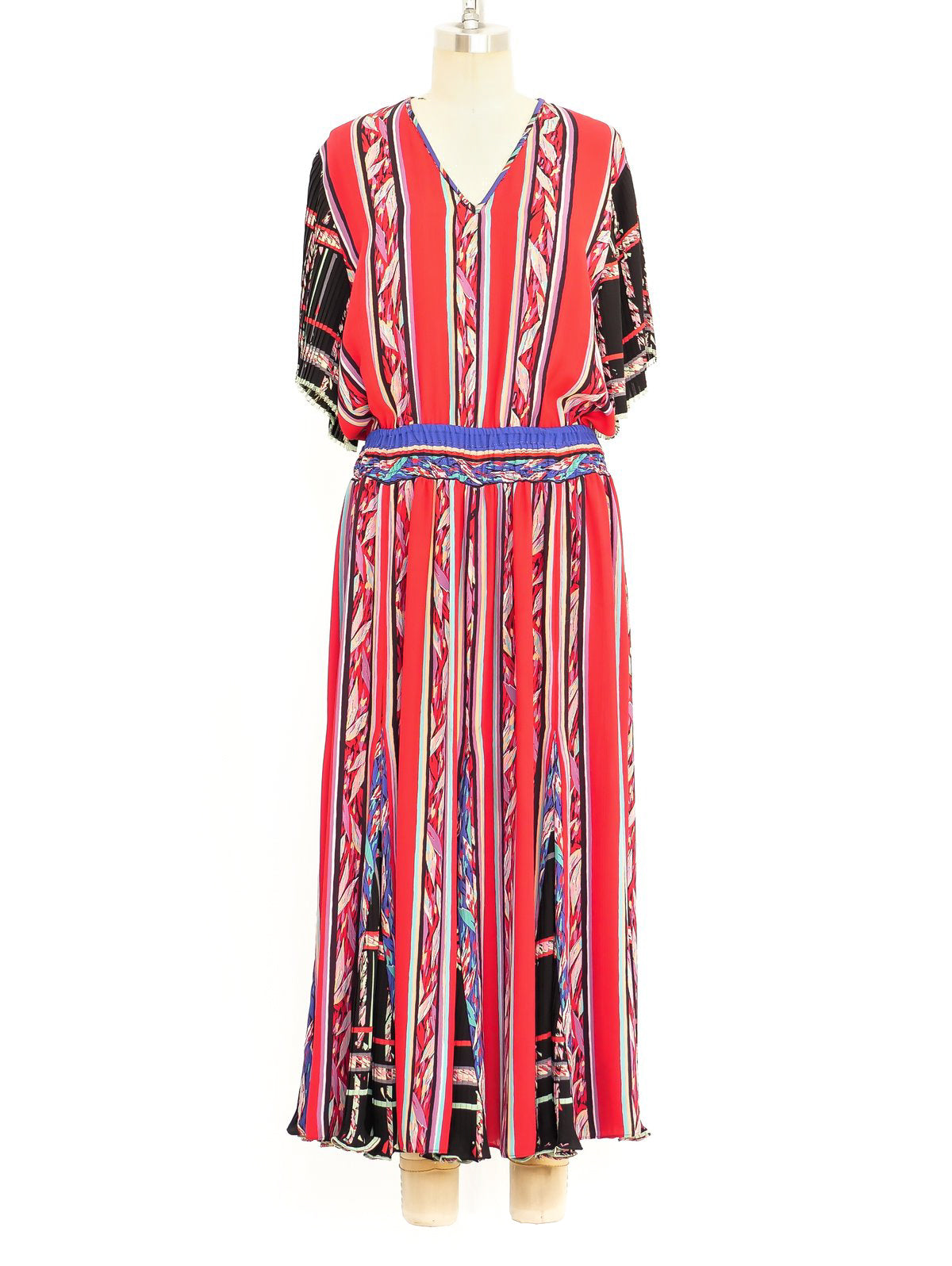 Diane Freis Mixed Print Midi Dress