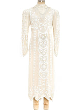 Eavis and Brown Deco Inspired Beaded Silk Gown Dress arcadeshops.com