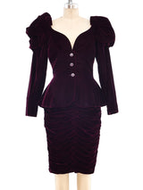 Vicky Tiel Ruched Velvet Ensemble Suit arcadeshops.com