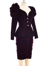 Vicky Tiel Ruched Velvet Ensemble Suit arcadeshops.com