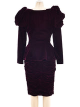 Vicky Tiel Ruched Velvet Ensemble Suit arcadeshops.com