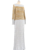 Rudi Gernreich Metallic Open Shoulder Gown Dress arcadeshops.com