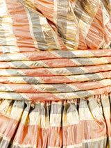 Metallic Striped Lurex Halter Gown Dress arcadeshops.com