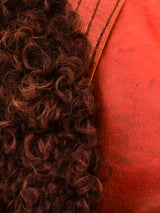 Curly Lamb Trimmed Cognac Leather Jacket Jacket arcadeshops.com