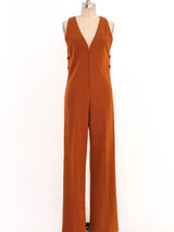 1960's Cognac Sleeveless Jumpsuit Suit arcadeshops.com