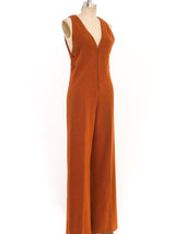1960's Cognac Sleeveless Jumpsuit Suit arcadeshops.com