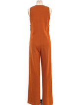 1960's Cognac Sleeveless Jumpsuit Suit arcadeshops.com