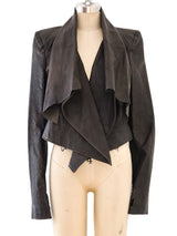 Chocolate Cropped Leather Jacket Jacket arcadeshops.com