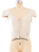 Quilted Mint Silk Top Top arcadeshops.com