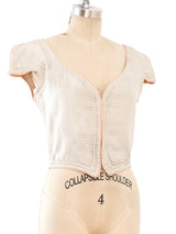 Quilted Mint Silk Top Top arcadeshops.com