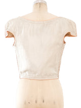 Quilted Mint Silk Top Top arcadeshops.com