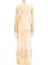 Giorgio di Sant'Angelo Embellished Deerskin Dress Dress arcadeshops.com