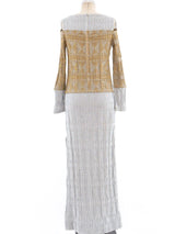 Rudi Gernreich Metallic Open Shoulder Gown Dress arcadeshops.com