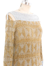 Rudi Gernreich Metallic Open Shoulder Gown Dress arcadeshops.com