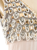 Dynasty Beaded Satin Palazzo Jumpsuit Suit arcadeshops.com