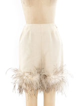 Feather Trimmed Shorts Bottom arcadeshops.com