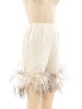 Feather Trimmed Shorts Bottom arcadeshops.com