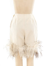 Feather Trimmed Shorts Bottom arcadeshops.com