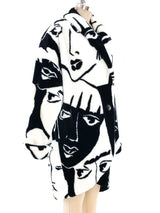 Donnybrook Face Print Faux Fur Coat Outerwear arcadeshops.com