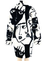 Donnybrook Face Print Faux Fur Coat Outerwear arcadeshops.com