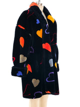 Donnybrook Heart Motif Faux Fur Coat Outerwear arcadeshops.com