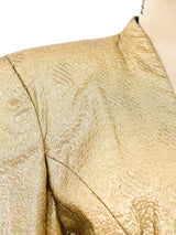 Floral Brocade Metallic Gold Jacket Jacket arcadeshops.com