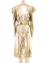 Lillie Rubin Gold Lamé Wrap Dress Dress arcadeshops.com