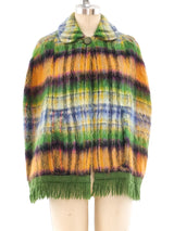 Rainbow Plaid Mohair Cape Jacket arcadeshops.com