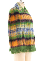 Rainbow Plaid Mohair Cape Jacket arcadeshops.com