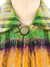Rainbow Plaid Mohair Cape Jacket arcadeshops.com