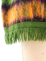 Rainbow Plaid Mohair Cape Jacket arcadeshops.com