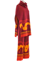 Graphic Knit Poncho Ensemble Suit arcadeshops.com