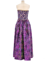 Mary McFadden Embellished Strapless Floral Dress Dress arcadeshops.com