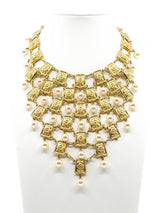 Faux Pearl Bib Necklace Accessory arcadeshops.com