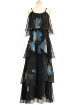 Floral Chiffon Tiered Maxi Dress Dress arcadeshops.com