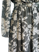 Floral Lurex Ruffle Front Dress dress arcadeshops.com
