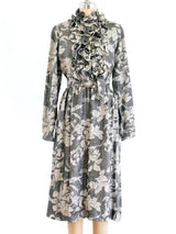 Floral Lurex Ruffle Front Dress dress arcadeshops.com