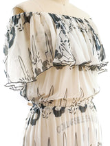 Floral Printed Georgette Ruffle Dress Dress arcadeshops.com