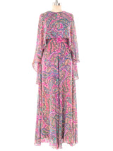 Oscar de la Renta Paisley Caped Jumpsuit Suit arcadeshops.com