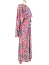 Oscar de la Renta Paisley Caped Jumpsuit Suit arcadeshops.com
