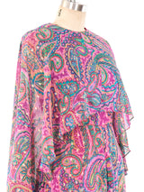 Oscar de la Renta Paisley Caped Jumpsuit Suit arcadeshops.com