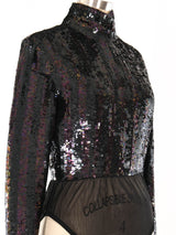 Striped Sequin Bodysuit Suit arcadeshops.com